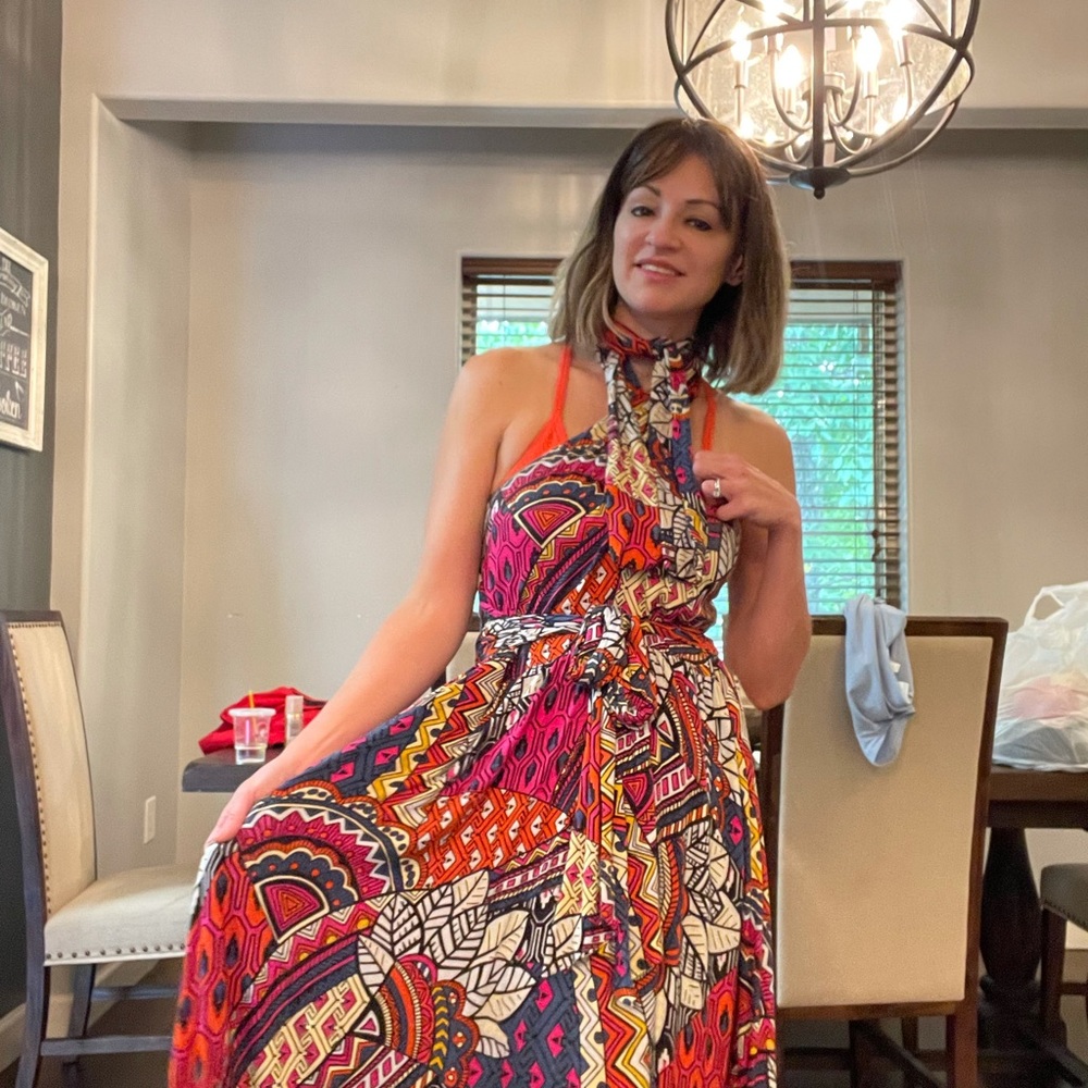 Anthropologie Cynthia halter maxi dress large - Picture 6 of 11